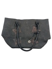 L.CREDI Borsa a Mano Donna Nera Pelle Strass