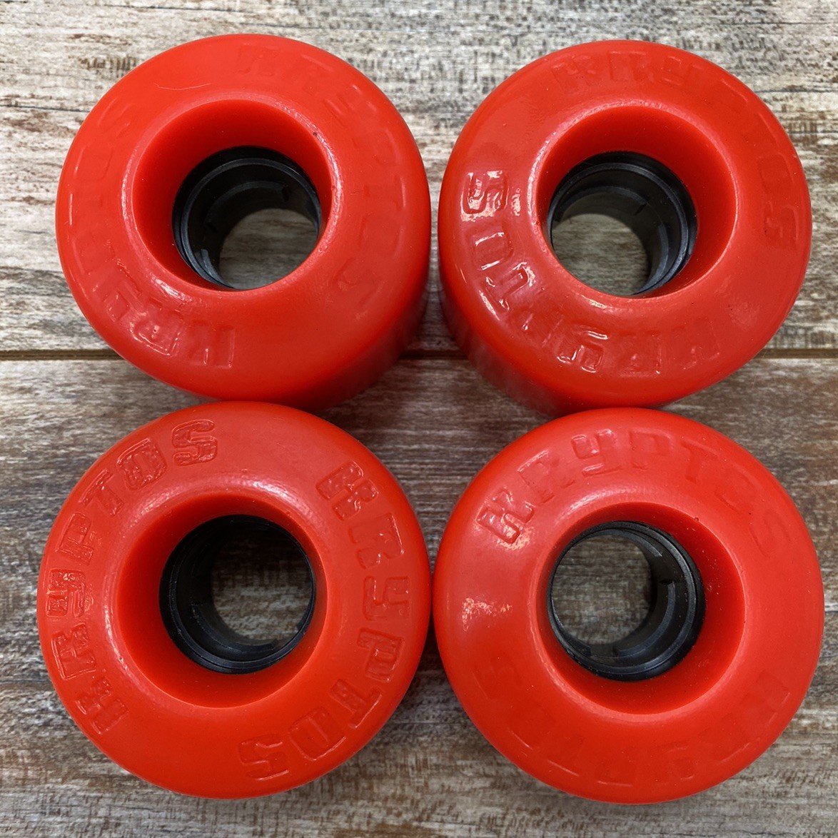 Vintage 1980s Kryptos Skateboard Wheels Set Of 4 Red Black