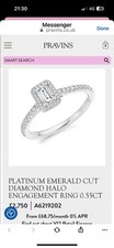 Emerald Cut Diamond Halo Engagement Ring