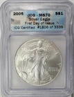 2005 American Silver Eagle - ICG MS70 - A864