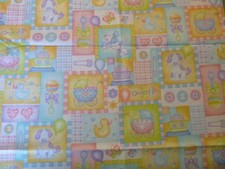 Baby Items on MultColor Cotton Fabric 44" Wide x 67" long 