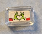 1gm .999 Fine Silver Colorized Grinch Heart Hands Bar 320 Coins