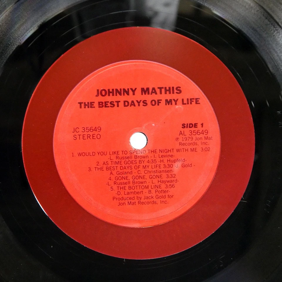 JOHNNY MATHIS THE BEST DAYS O COLUMBIA JC35649 US LP - Image 2 of 2
