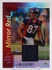 2002 Leaf Certified Mirror Red Materials Ed McCaffrey 24 049/100 Patch