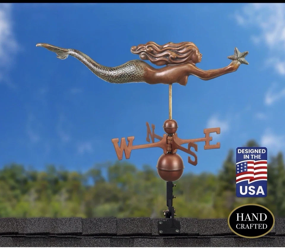 Good Directions Copper Green and Bronze Finish Mermaid with Star - 966GRN - Image 3 of 4