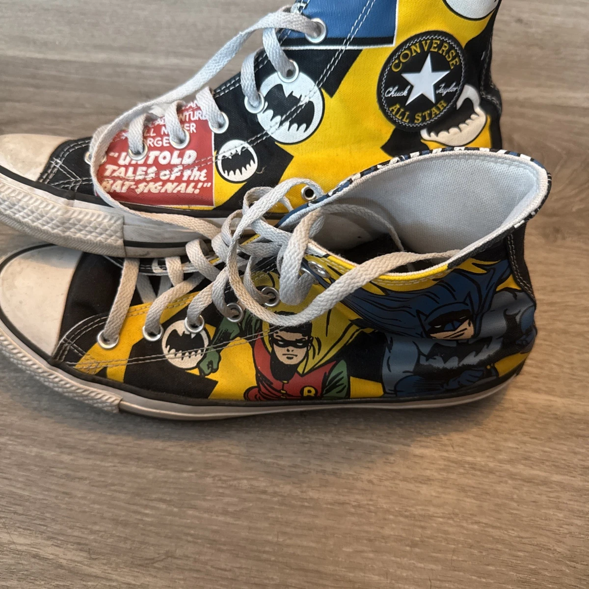 Converse Batman Comic Print High Top Sneakers in Black, Blue, Yellow Converse Chuck Taylor All Star High X DC | Mercari main image 3