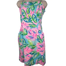 Lilly Pulitzer Sweetheart Bodycon Mini Dress Ruffles Colorful Lined Womens Sz 2