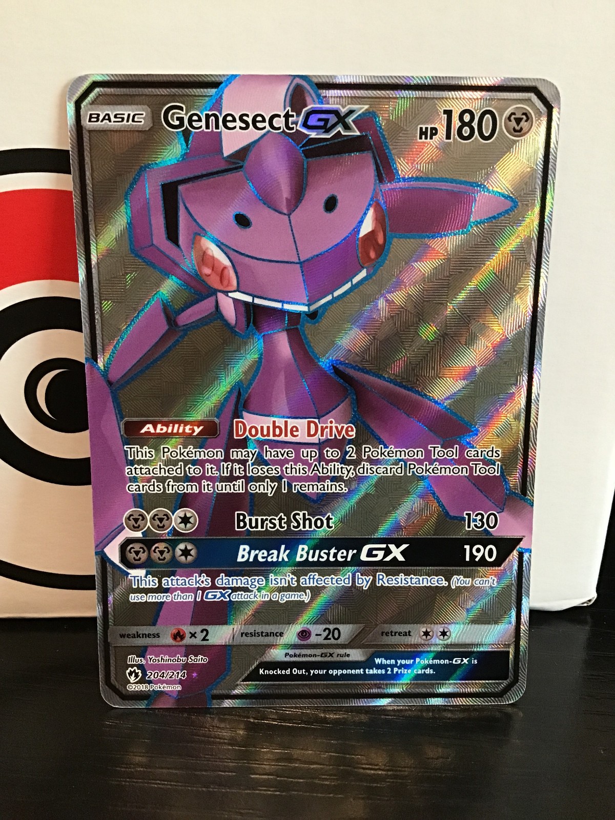 Genesect GX Pokemon Lost Thunder 204/214 Full Art Ultra Rare Holo