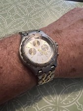 Armitron Quartz Watch 20/1383 Men 50m 2 Tone Rotating Bezel New Batt. All Links