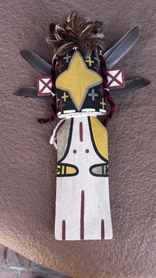 Old Style Hopi Kachina Cottonwood Figurine Carving Doll Signed Selina M r17 KG