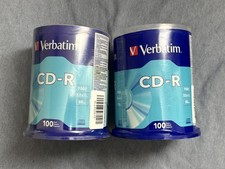 Lot of 2 Verbatim CD-R 700MB 52X 80 Min Blank Recordable Discs 100 Pack Sealed