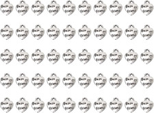 Small Metal Love Heart Best Friend Charms for Pendant Earring Bracelet Necklace