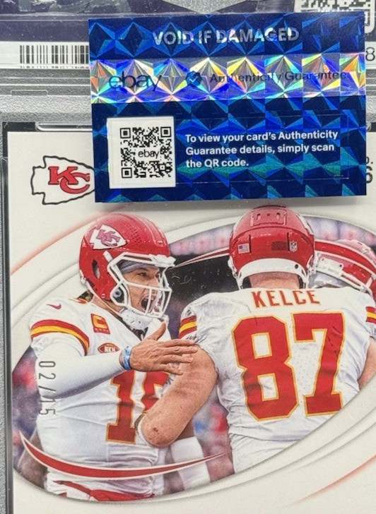 2024 Donruss Optic Patrick Mahomes Travis Kelce Best Tuddys ICE /15 PSA 10 SSP view 4