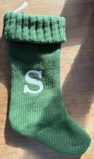 Letter S Christmas Stocking Wondershop Initial Target Knit Green Embroidered