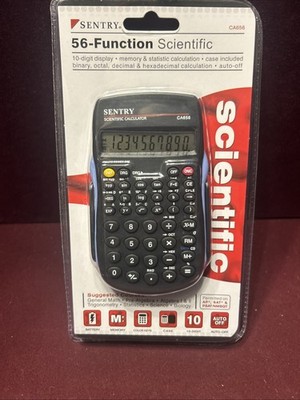 Sentry CA656 56-Function Scientific Calculator, Black Case 10-Digit LCD Auto Off
