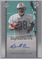 2006 Upper Deck Rookie Debut (Signatures) Gerald Riggs Rookie Card #225. rookie card picture