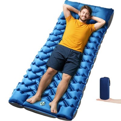 Ultra-Lightweight Inflatable Camping Mat with Built-in Pillow & Foot Pump