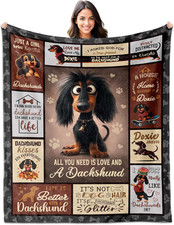 Dachshund Gifts for Women Throw Blanket 50"X60", Wiener Dogs Gifts for Women, Bi