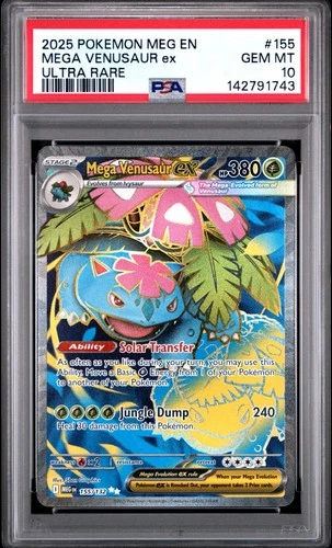 2025 POKEMON MEG EN-MEGA EVOLUTION #155 MEGA VENUSAUR ex ULTRA RARE PSA 10