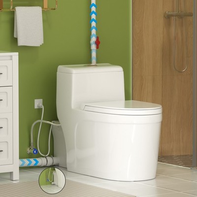 600W One Piece Macerating Toilet System Upflush Toilet with Pump 3 Inlets