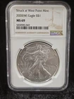 2020 (W) Silver Eagle   NGC MS69 Struck At West Point