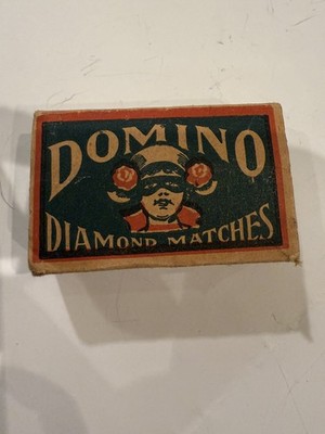 VNTG Match Boxe Domino Diamond Red Top Paper Ephem Advertise Decor