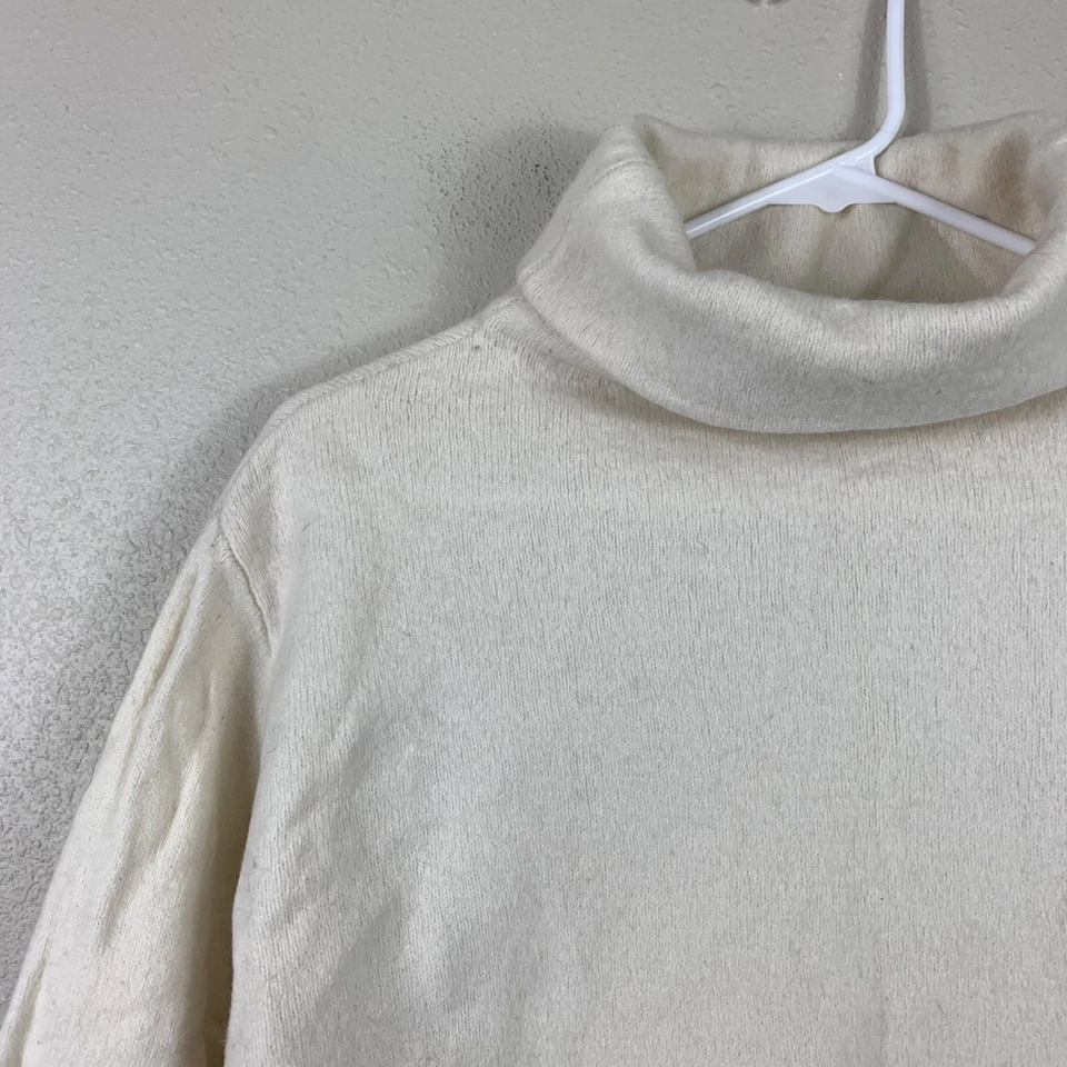 Sandro Paris Women’s Ivory 100% Wool Turtleneck Sweater Size Medium Minimalist - Image 2 of 4
