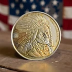 1992 Indian Enviromint 1oz 999 Silver Round American Medallion Series Gold Toned
