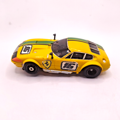 Aurora AFX G-Plus HO Yellow Ferrari Daytona Coupe #16 Slot Car