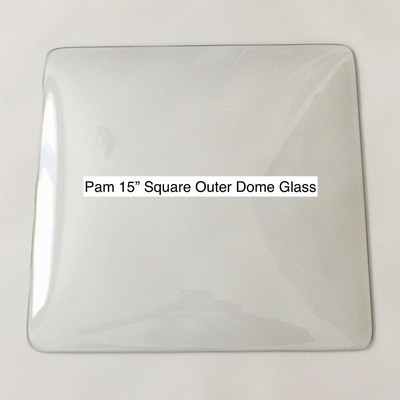 Pam Clock 15'' Square Replacement Clear Glass Lens Dome
