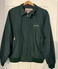 Vintage Medium John Deere Swingster Destinations Green Jacket Bomber Full Zip
