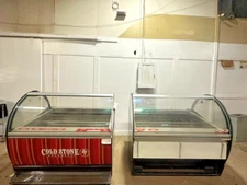 **LOT OF 2** ISA SPA INTERIOR LIGHTED  GELATO ICE CREAM FREEZER DISPLAY CASE