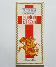 1987 Oak Tree and Royal Diadem Brilliant Uncirculated English One Pound £1 coin