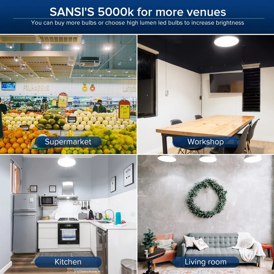 4Pack SANSI 150W Equiva LED Bulbs 2500LM Super Bright Light Bulbs 5000K Daylight - Image 4 of 4