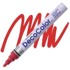 DecoColor, Paint Marker, Red Ink, Broad Point, Opaque Marker, Permanent, Gloss