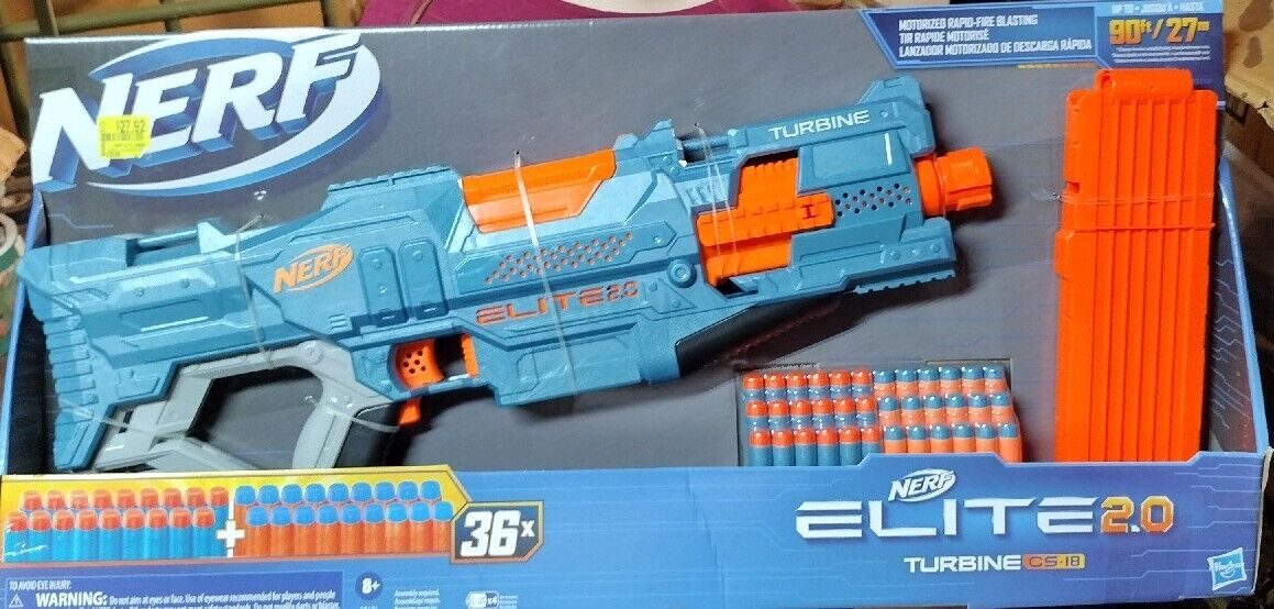 Nerf Elite 2.0, blaster motorisé Turbine CS-18, 36 fléchettes Nerf