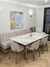 Bespoke Commercial Seating In Natural Linen Commercial or Domestic £365/metre