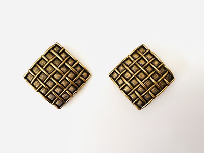 Boucles D'oreilles Carven Vintage Oversize - Années 90, Clips Dorés