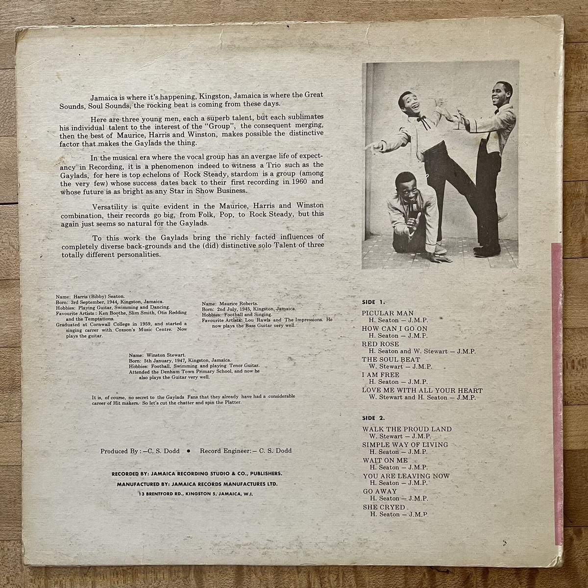 ジャマイカLP The Gaylads Soul Beat NONE Studio One /00260 The Gaylads – Soul Beat – Vinyl (LP, Album, Repress