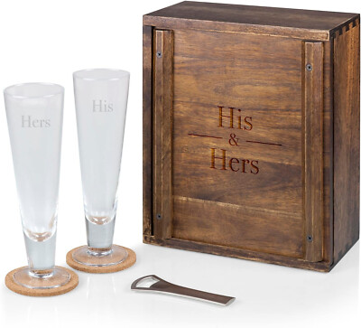 LEGACY Couple Pilsner Craft Set with 2 Glasses, Personalized Gift, His & Her Set