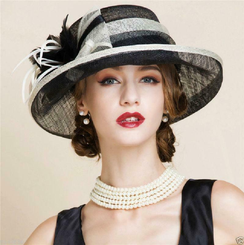 Linen Derby Fascinator Hat Handmade Feather Headpiece Vintage Church Wedding dressfan Womens Church Derby Fascinator Hats Headpiece,20s  main image 4