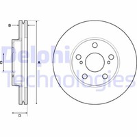 2X Delphi BG4711C Bremsscheibe FüR Toyota