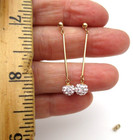 10K Yellow Gold White Crystal Ball Drop Earrings [E270] — photo 6
