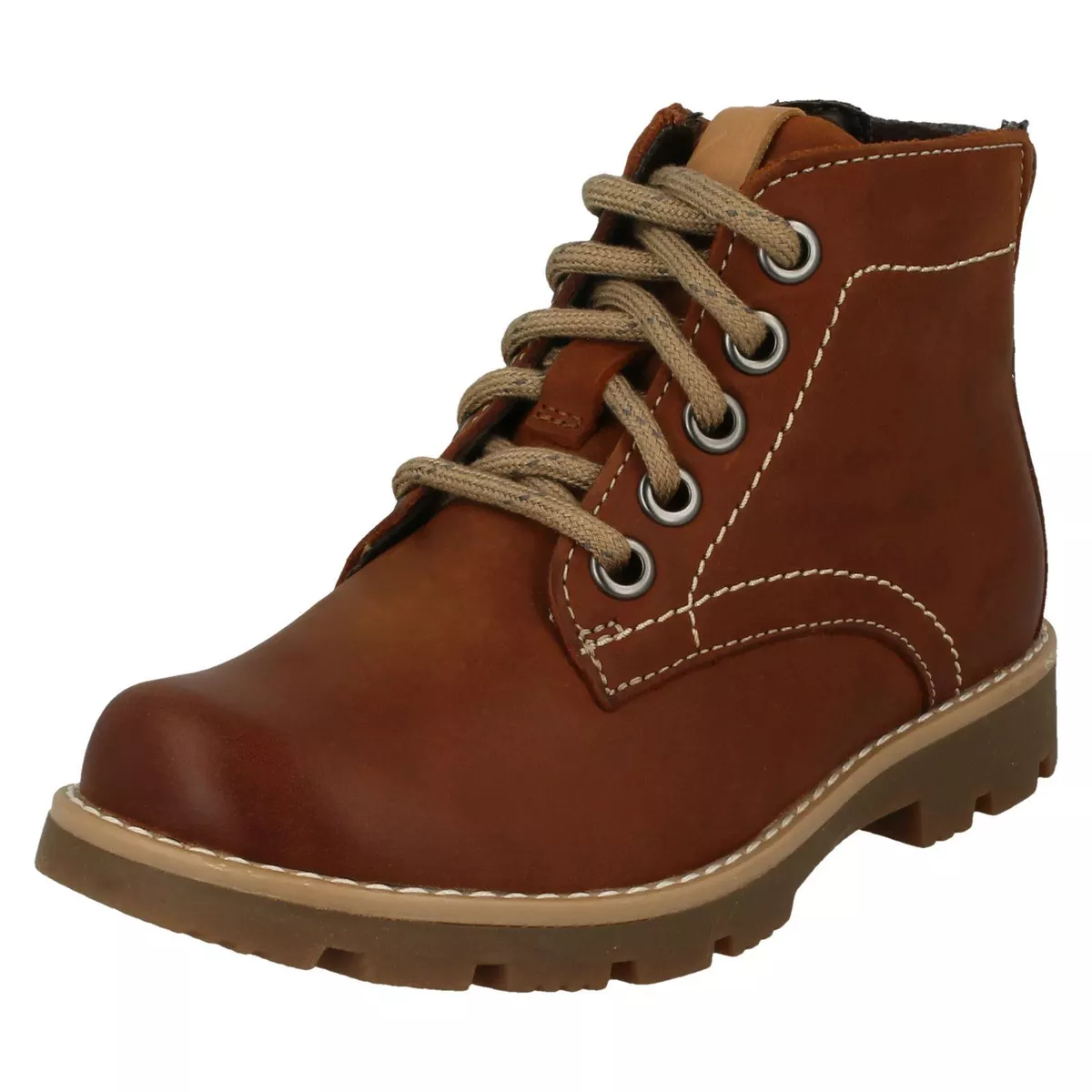 Boys Clarks Lace Up Detailed Ankle Boots Comet Rock