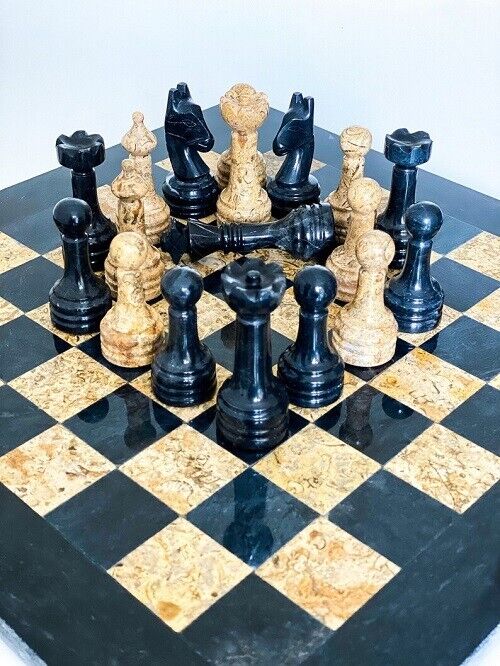 Handmade Marble Chess Board Game Unique Chess Board 16' x 16 And