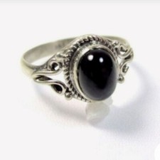 Amazing Black Onyx Gemstone 925 Sterling Silver Handmade Valentine Ring C-622