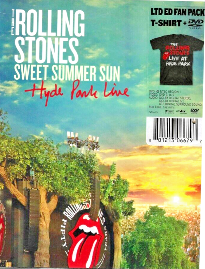 The Rolling Stones: Sweet Summer Sun DVD w/T-Shirt Fan Club - Hyde