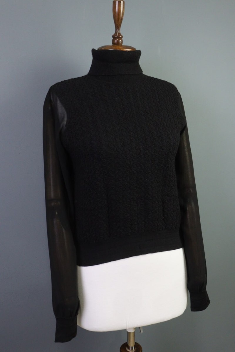 YOHJI YAMAMOTO Black Mesh Turtle Neck Sweater | eBay