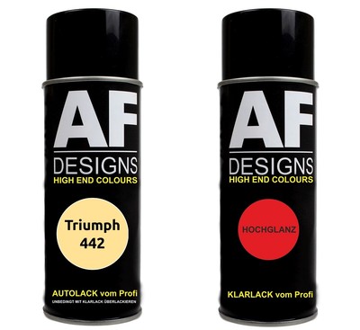 Spraydose für Triumph 442 Primula Yellow Basislack Klarlack Sprühdose 400ml