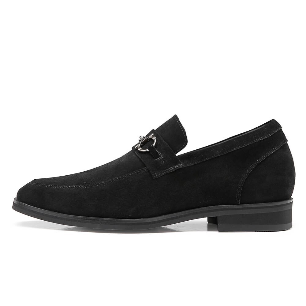 US9 CHAMARIPA 7cm Elevator Shoes Men slip on black suede  display picture 3